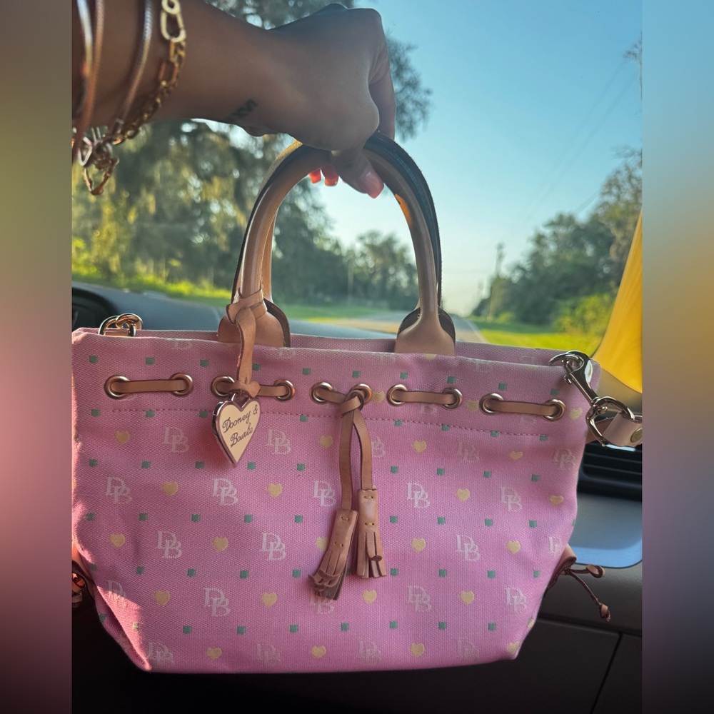 Dooney & Bourke Pink Satchel with Tan Details - Picture 9 of 16